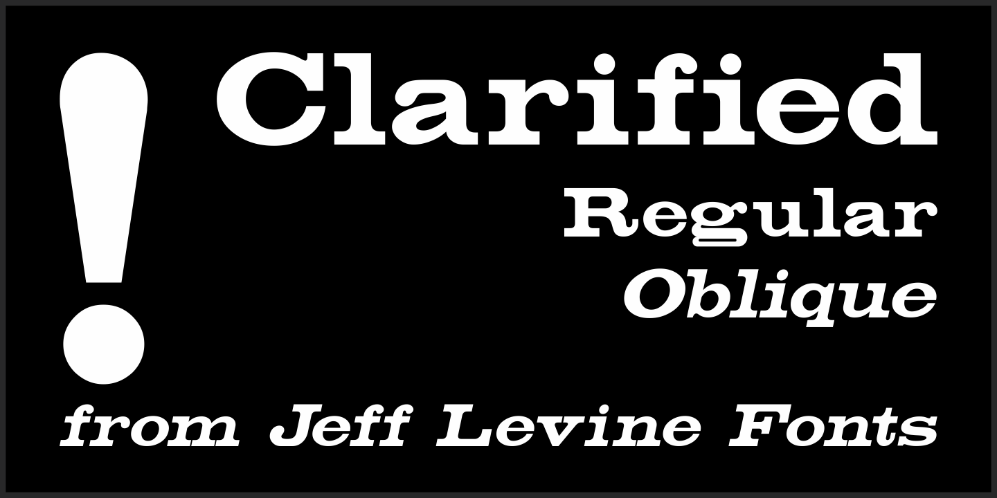 Пример шрифта Clarified JNL Oblique